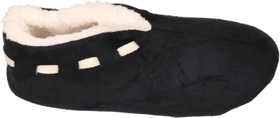Apollo Spaanse sloffen pantoffels dames zwart polyester zachte voering