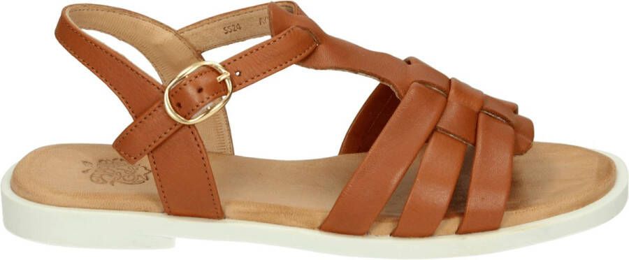 Apple of Eden AYLA~10~~~~~~~~~~~~~~~~~~~~~~~ Platte sandalenDames Sandalen Cognac