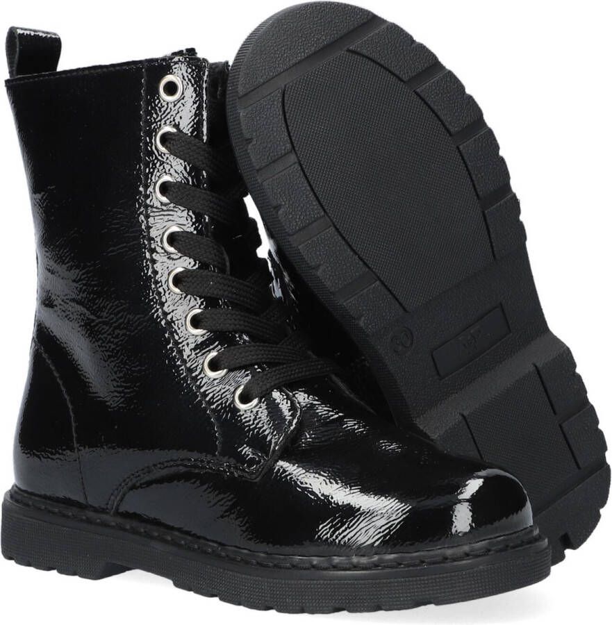 Apples & Pears B009048 Veterboots Laarzen Met Veters Meisjes Zwart - Foto 3