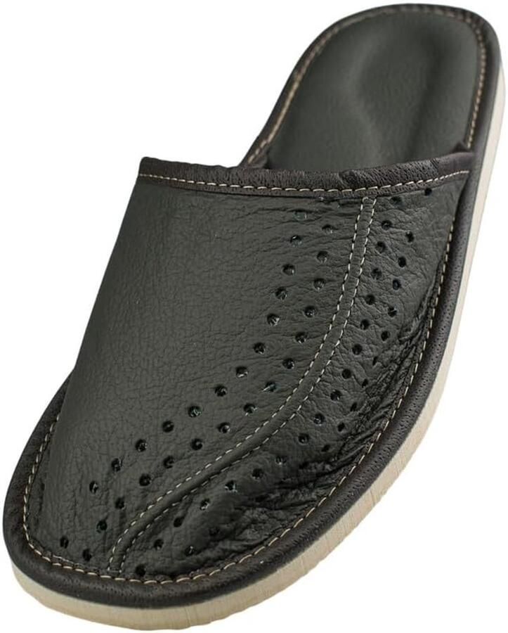 APREGGIO Heren Pantoffels Ademend Kunstleer Antislip Zwart
