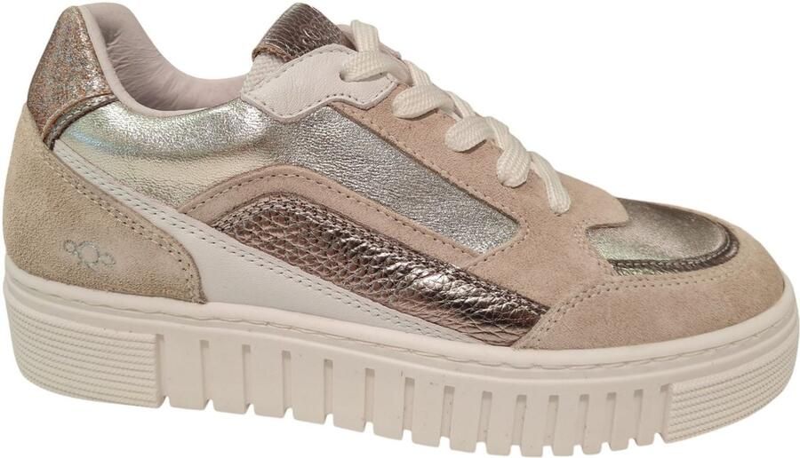 Aqa A8695 A49B54 Lage Dames Sneakers Beige