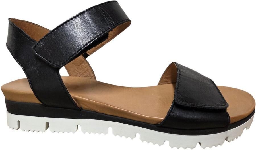 Aqa A8900 SIBLK Sandalen Zwart Leer Dames Zwart