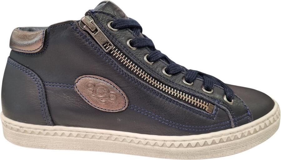 Aqa Blauwe Leren Dames Sneakers Blauw