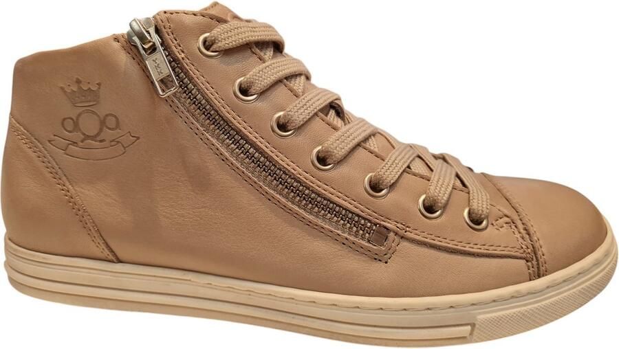 Aqa Halfhoge Taupe Dames Sneakers Taupe
