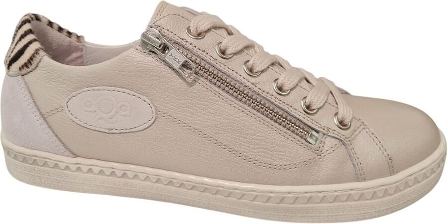 Aqa Leren Lage Dames Sneakers Grijs
