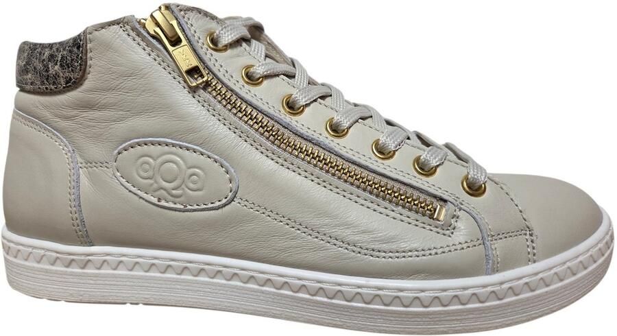 AQA Shoes A8856 Hoge sneakersVeterbootsDames veterschoenenDames sneakersHalf-hoge schoenen Wit beige