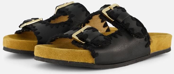 Aqa Slippers zwart Textiel Dames