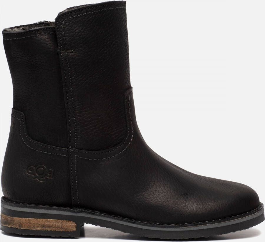 Aqa Enkellaarsjes zwart - Schoenen.nl