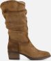 Aqa Hoge plooi laarzen taupe Suede Dames - Thumbnail 3