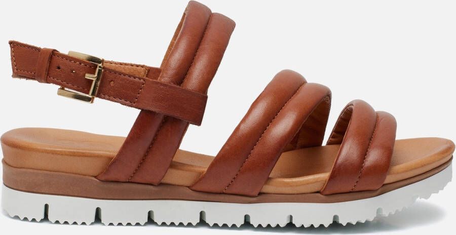 AQA Shoes A8366 Volwassenen Platte sandalenDames Sandalen Cognac