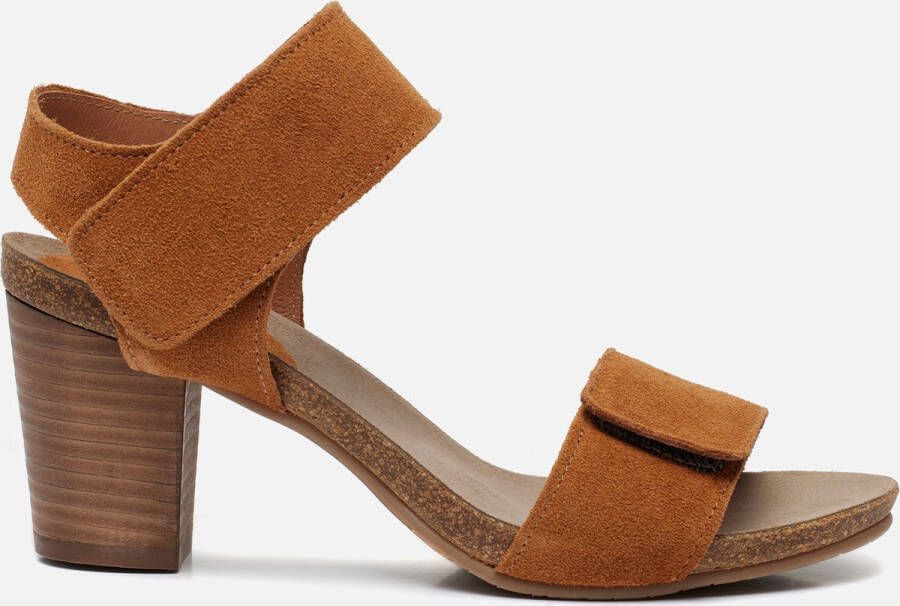 Aqa Sandalen met hak cognac Suede Dames