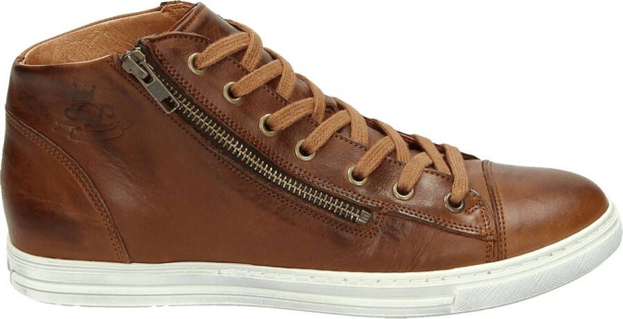 AQA Shoes A8780 Hoge sneakersDames veterschoenenDames sneakersHalf-hoge schoenenVeterboots Cognac