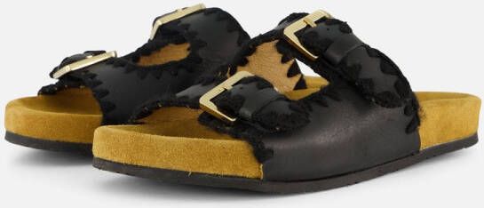 Aqa Slippers zwart Textiel Dames