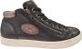 Aqa Zwart Leren Dames Sneakers Zwart - Thumbnail 1