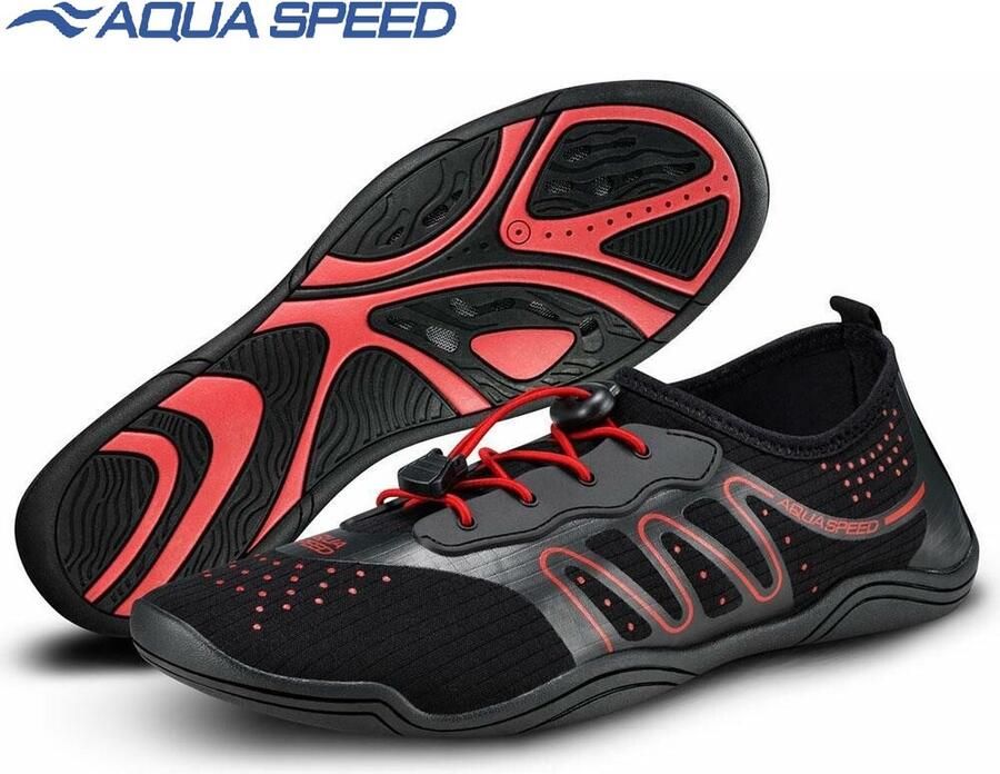 Aqua Speed Waterschoenen Kameleo Ultiem Comfort en Bescherming Zwart Rood