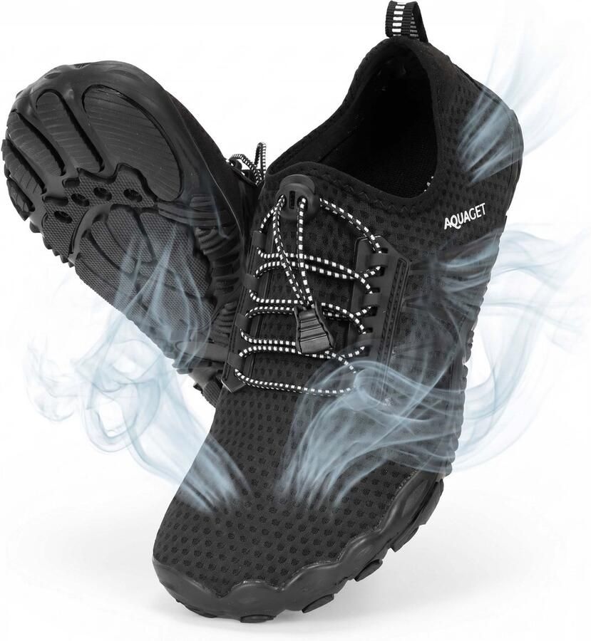 Aquaget Waterschoenen AQUA Shoes Sneldrogend Rubber Unisex Zwart