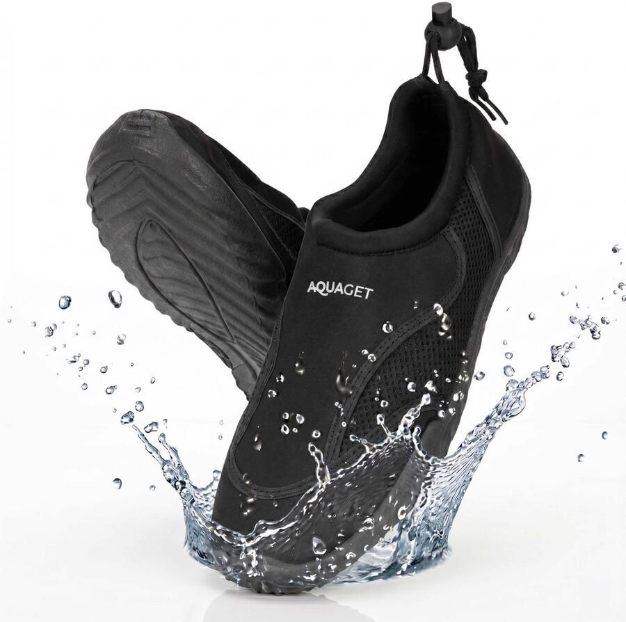 Aquaget Waterschoenen AQUA Shoes Sneldrogend Rubber Unisex Zwart