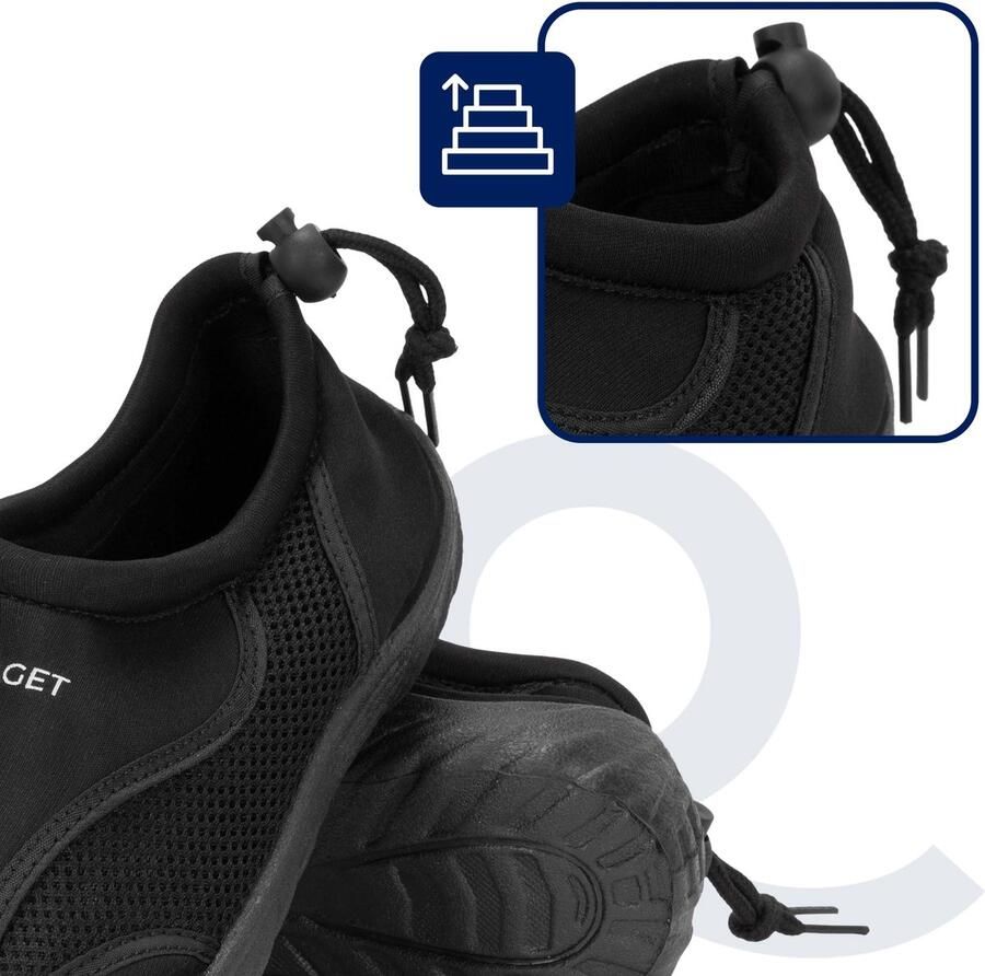 Aquaget Waterschoenen AQUA Shoes Sneldrogend Rubber Unisex Zwart