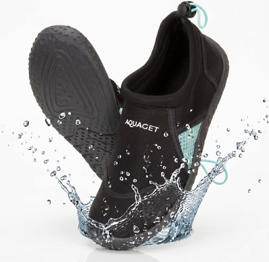 Aquaget Waterschoenen AQUA Shoes Sneldrogend Rubber Unisex Zwart