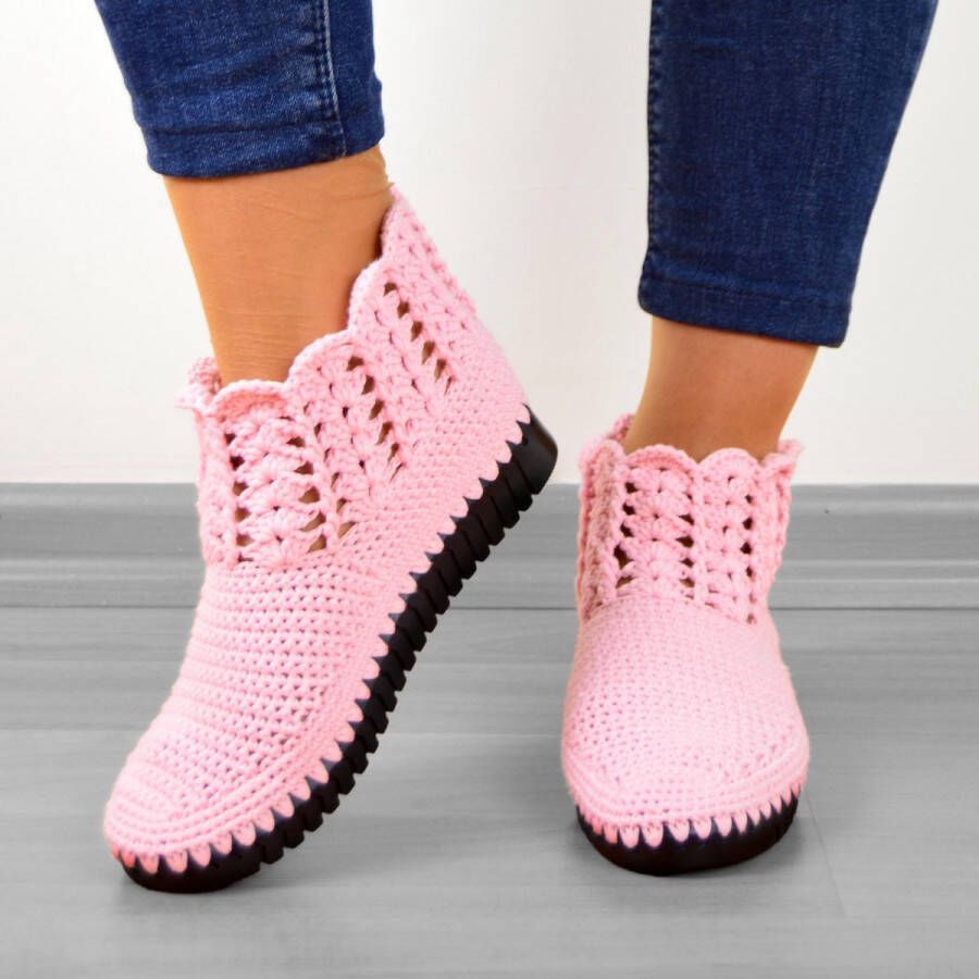 AQUATOLIA Hand Gebreide Schoenen Slippers Roze