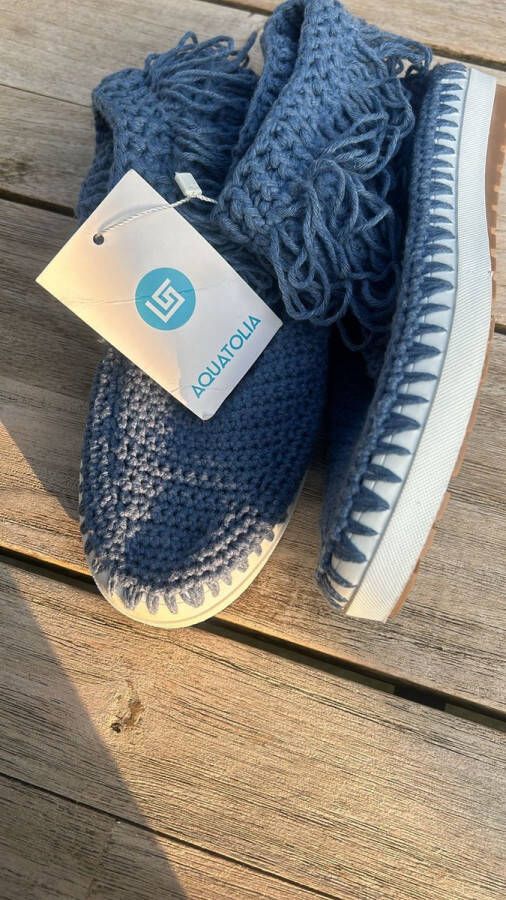 AQUATOLIA Hand Gebreide Pantoffels Schoenen Slippers Zwart