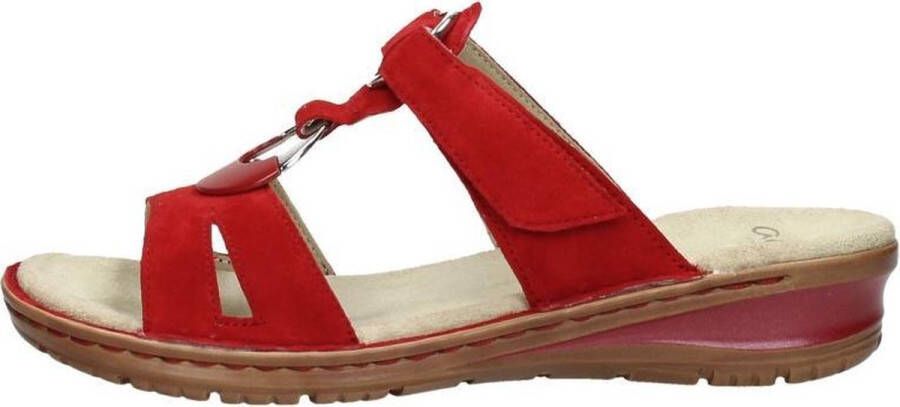 Ara Rode Suède Sleehak Sandaal Comfortabel en Stijlvol Red Dames