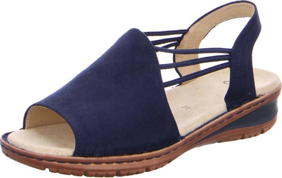 Ara Modieuze Blauwe Suède Sandaal voor Dames Blue Dames