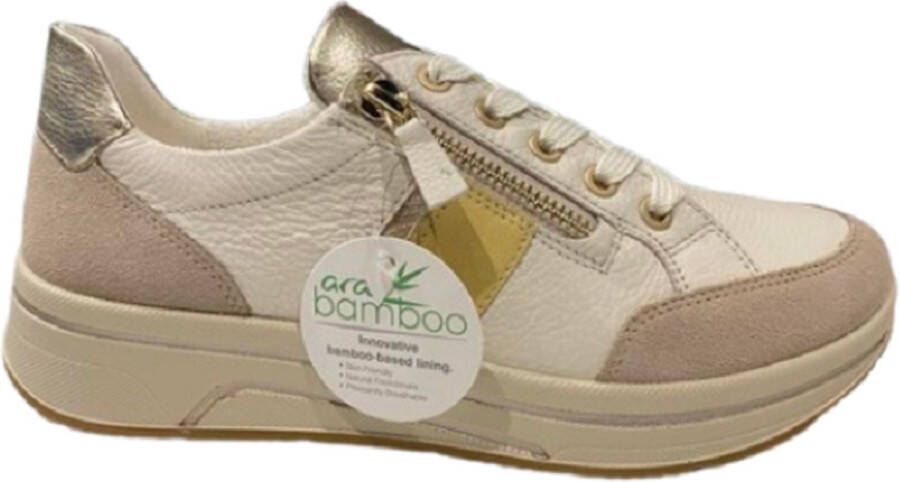 Ara 12-27534-09 Creme Metallic H Wijdte Veterschoenen
