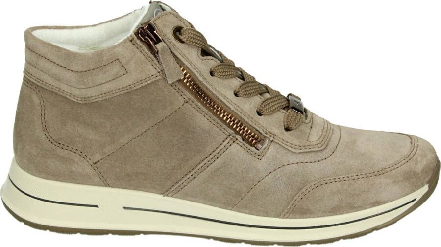 Ara 1224808~~~~~~~~~~~~~~~~~~~~~~~ Hoge sneakersVeterlaarzenDames veterschoenenDames sneakersHalf-hoge schoenen Taupe