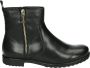 Ara Zwarte leren enkellaars met gouden rits Black Dames - Thumbnail 2