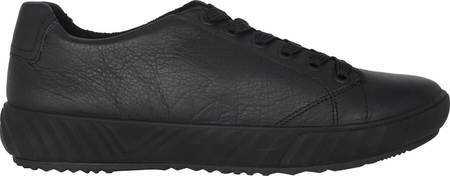 Ara Zwarte Leren Wijde Pasvorm Sneaker