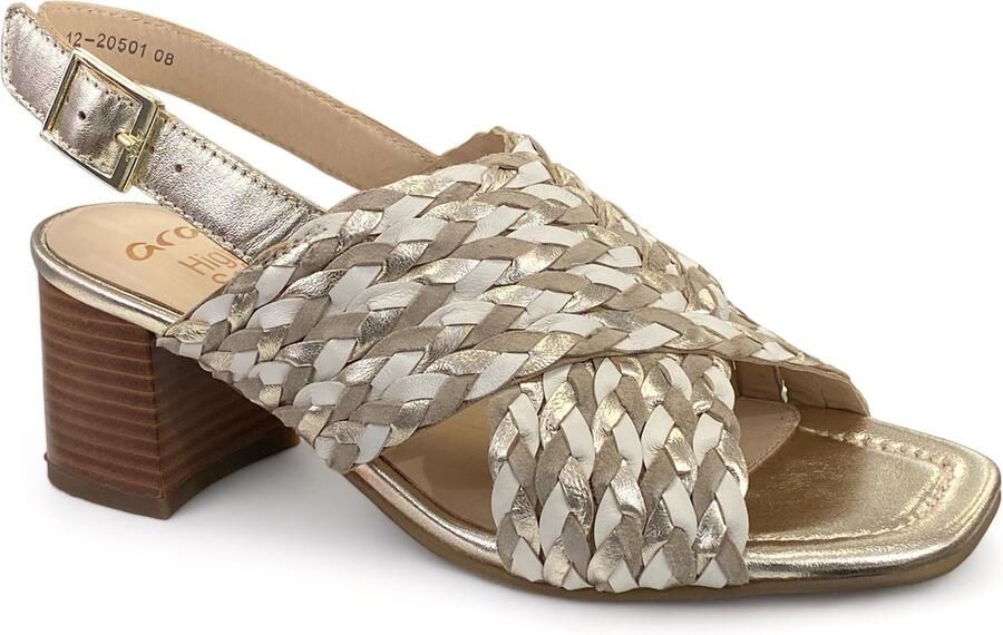 Ara Sandaaltjes Brighton zomerschoen sandaal blokhak in vlecht-look comfortabele breedte g