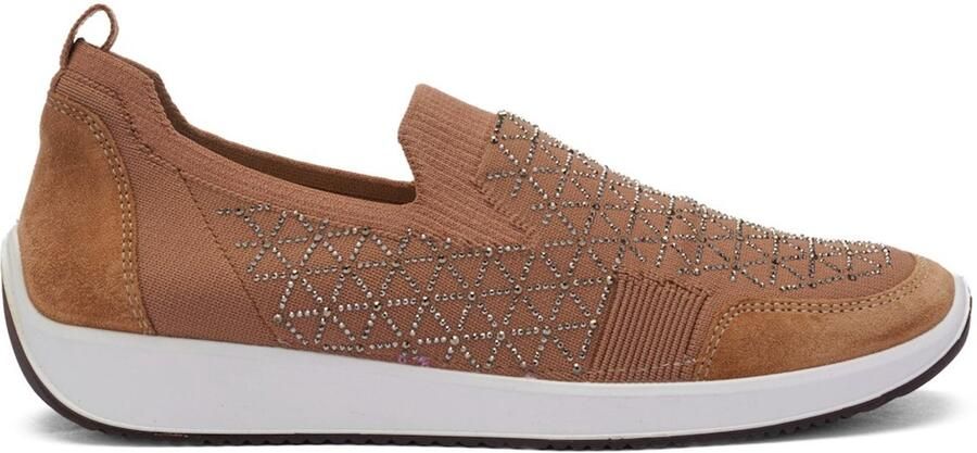 Ara DAMES INSTAPSCHOENEN BEIGE 1254050-13 WOVENSTRETCH MOUSSE HEMATITE LISSABON 4.0 G