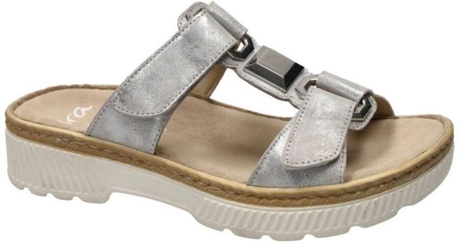 Ara -Dames zilver slippers & muiltjes