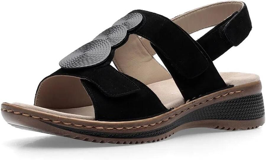 Ara Zwarte Suède Sandaal Zomerstijl