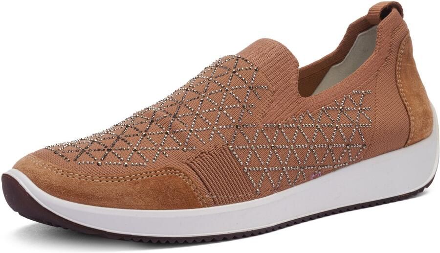 Ara DAMES INSTAPSCHOENEN BEIGE 1254050-13 WOVENSTRETCH MOUSSE HEMATITE LISSABON 4.0 G - Foto 2