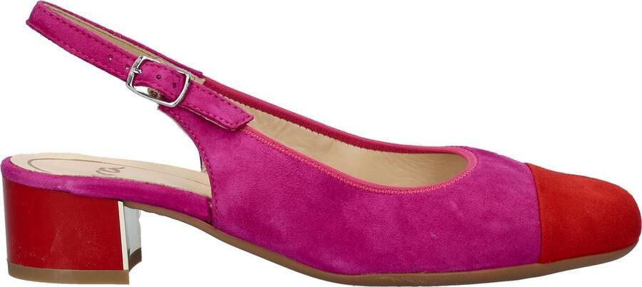 Ara Nizza 2.0 suède slingback pumps roze rood