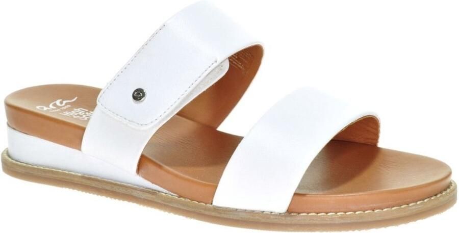 Ara Witte Lederen Geklede Slipper Met Verhoogde Hiel