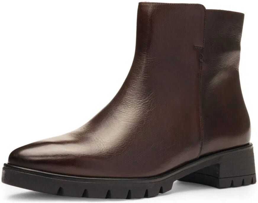 Ara -art-12-59300 03-bruin-leer-dames-enkellaars-puntne rits