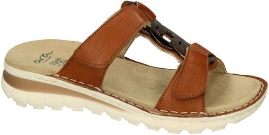 Ara -Dames cognac c mel slippers & muiltjes