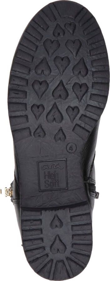 Ara Zwarte leren enkellaars met gouden rits Black Dames - Foto 5