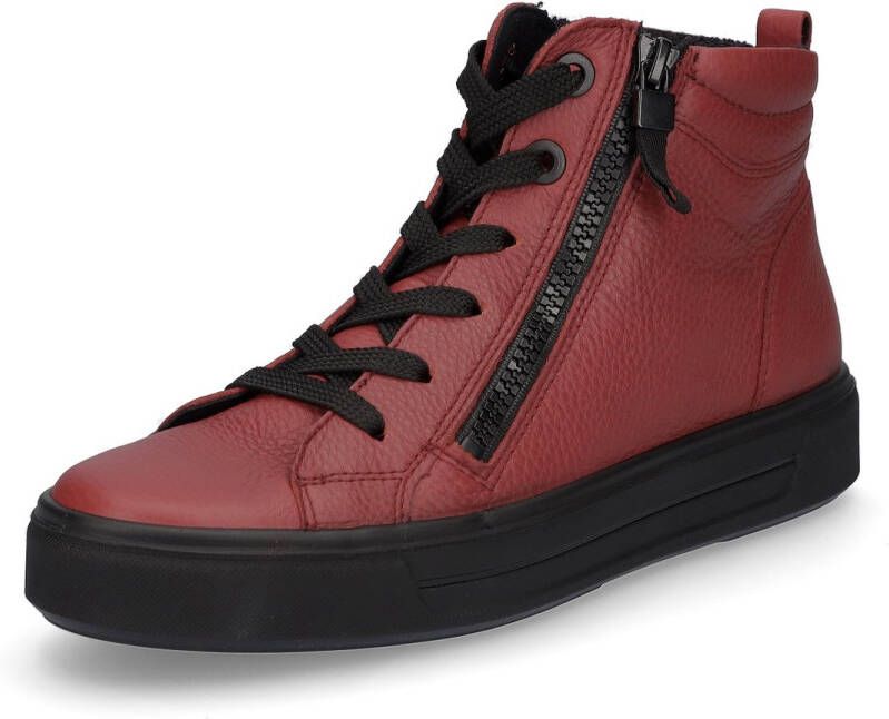 Ara dames hoge leren sportschoenen rood