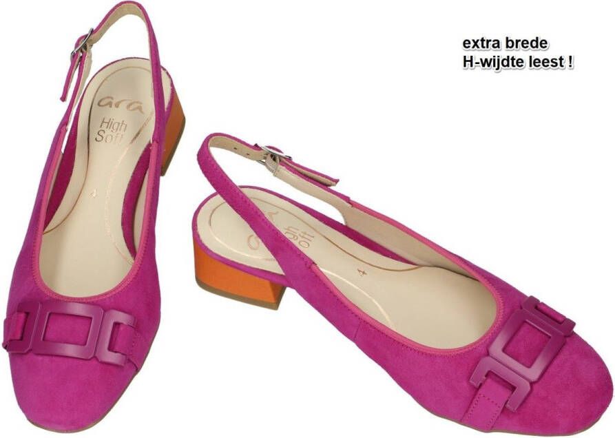 Ara Slingback pumps Graz avondschoen zomerschoen blokhak in afgeronde vorm