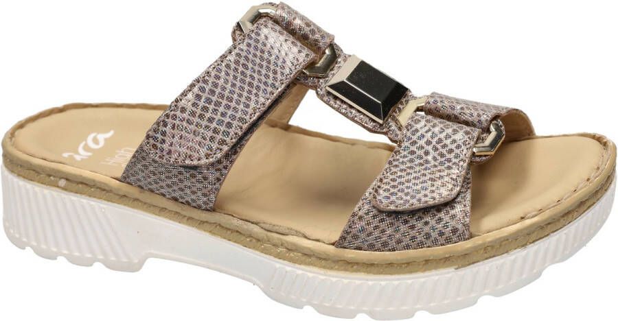 Ara -Dames taupe slippers & muiltjes