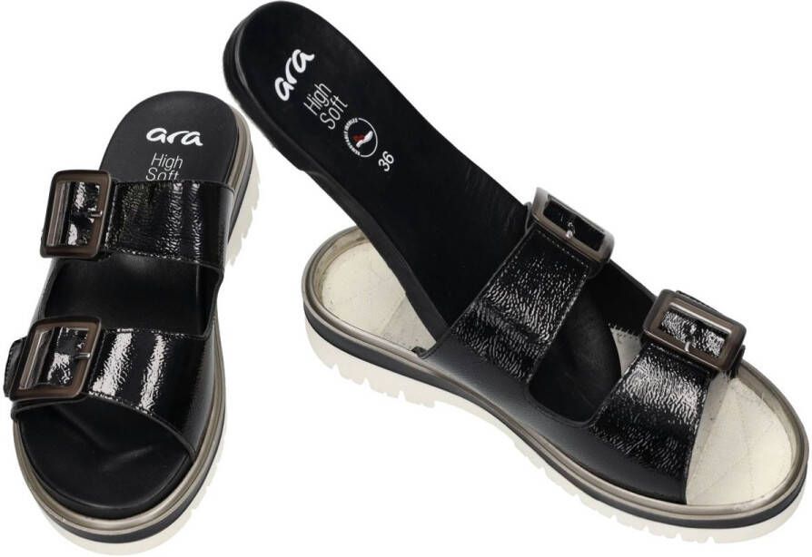 Ara -Dames zwart slippers & muiltjes