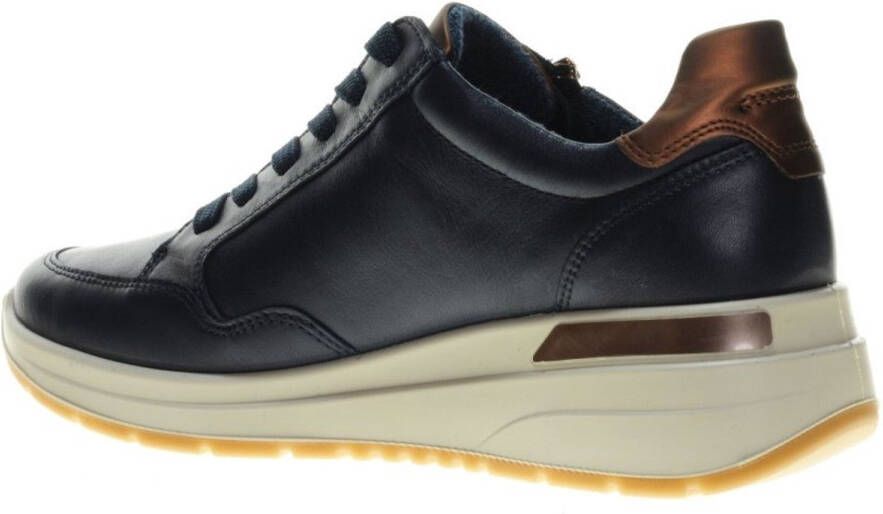 Ara Garda Donkerblauwe Lederen Comfortschoen Met Rits