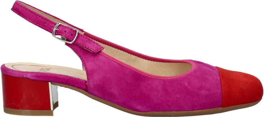 Ara Nizza 2.0 suède slingback pumps roze rood