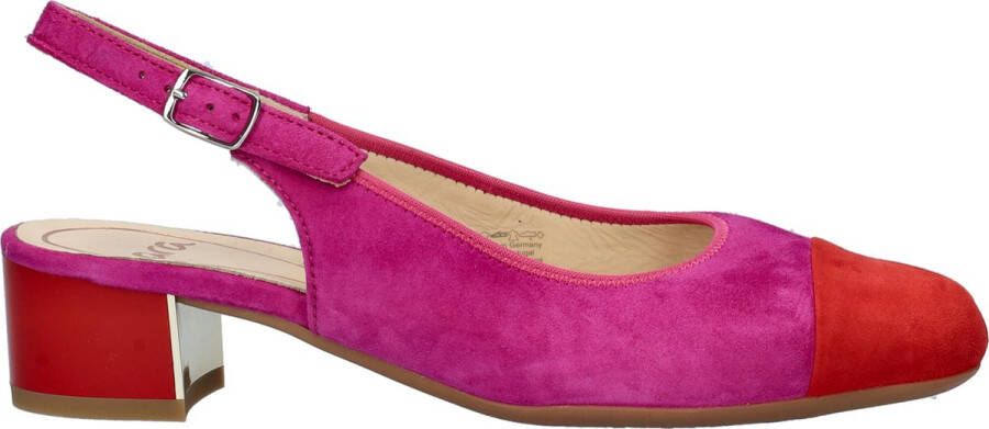 Ara Nizza 2.0 suède slingback pumps roze rood