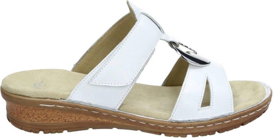 Ara Dames Witleren Sandaal met Sleehak White Dames Schoenen
