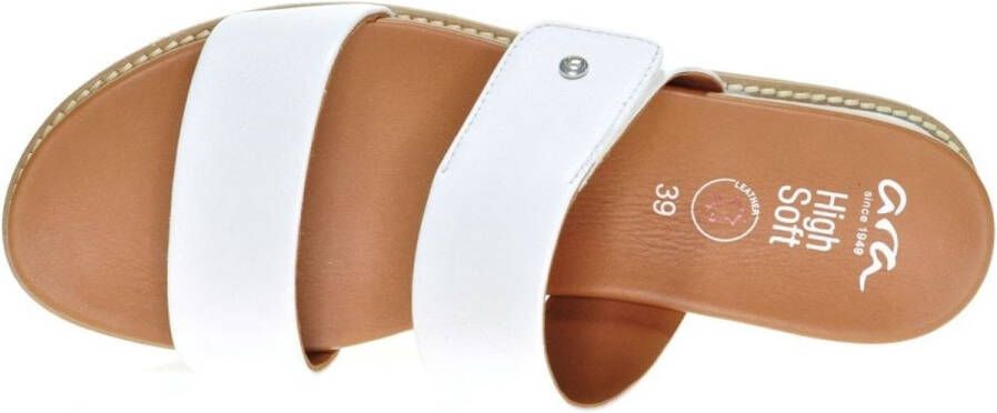 Ara Witte Lederen Geklede Slipper Met Verhoogde Hiel